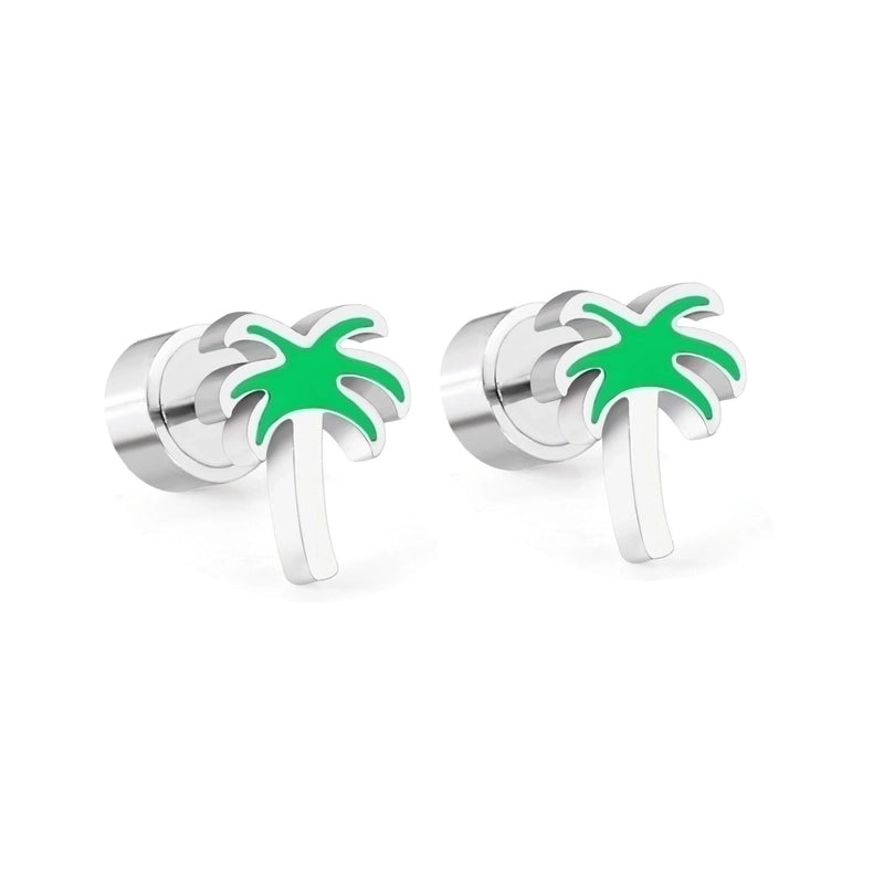 Minimalist Flower Stainless Steel Ear Studs 1 Pair