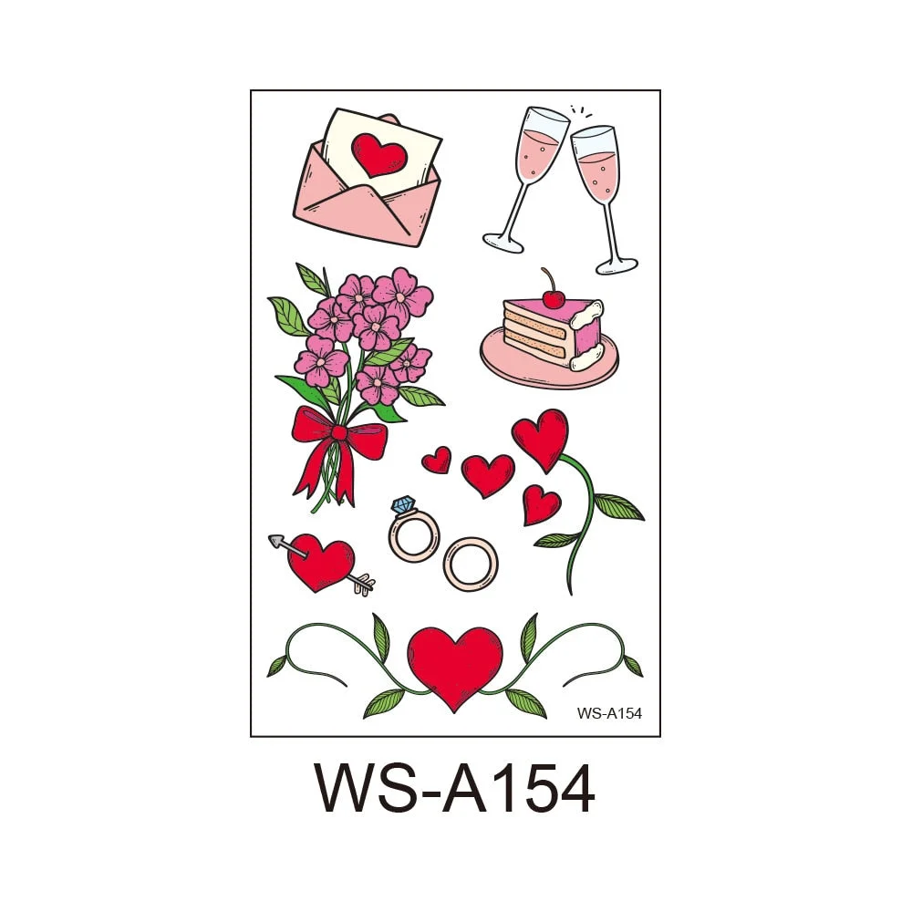 10 Kinds Sweet Love Tattoos Disposable Wedding Anniversary Party Temporary Body Arm Stickers Waterproof Makeup Concealer Sticker