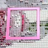 2Pcs Diamond Art Square Auxiliary Frame 3D Printing Diamond Art Desk Positioning Frame Lightweight for Boys Girls Adults Students Home Office Leisure (Sakura Pink Large)