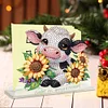 Acrylic Sunflower Cow Diamond Painting Napkin Rack Decor for Home Office Decor