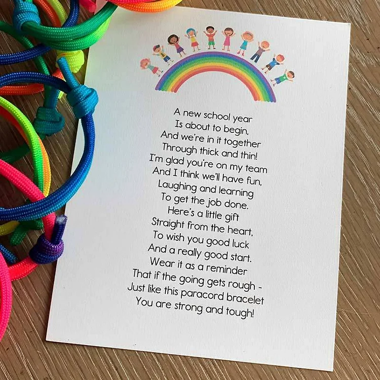 First Day of School Bracelets and Card Sets