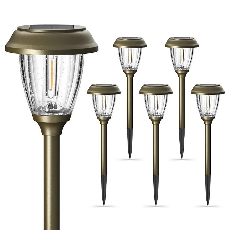 XMCOSY+ High Lumens Bronze Solar Pathway Lights - 6 Pack