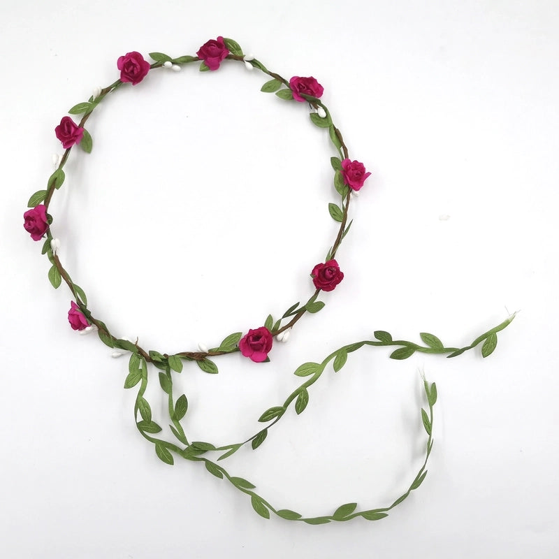 Women’s Vacation Bridal Classic Style Leaf Cloth Tassel Flowers Hair Band