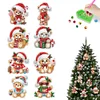 8Pcs DIY Christmas Bears Diamond Painting Hanging Pendant