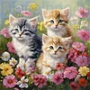 (US Only)Cats 5D DIY Full Drill Round Diamond Painting Kit for Home Wall Room Decor