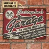 Nom personnalis&eacute;&nbsp;: garage automobile langage grossier - Panneaux en &eacute;tain m&eacute;tallique