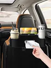 4-In-1 Car Seat Back Storage Bag with Tissue Cup Holder Hanging Hooks Organizer