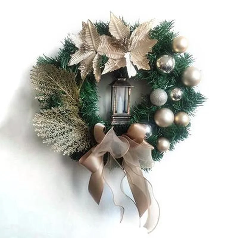 Christmas Door Wreath Holiday Wreath Home Window Wall Decoration Flower Ring Celebration Party Decoration Wreath
