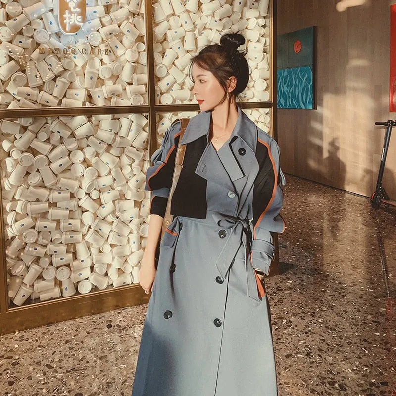 Brand New Fashion Women Trench Coat Double-Breasted Long Windbreaker Lady Duster Coat Spring Autumn Female Outerwear Clothes