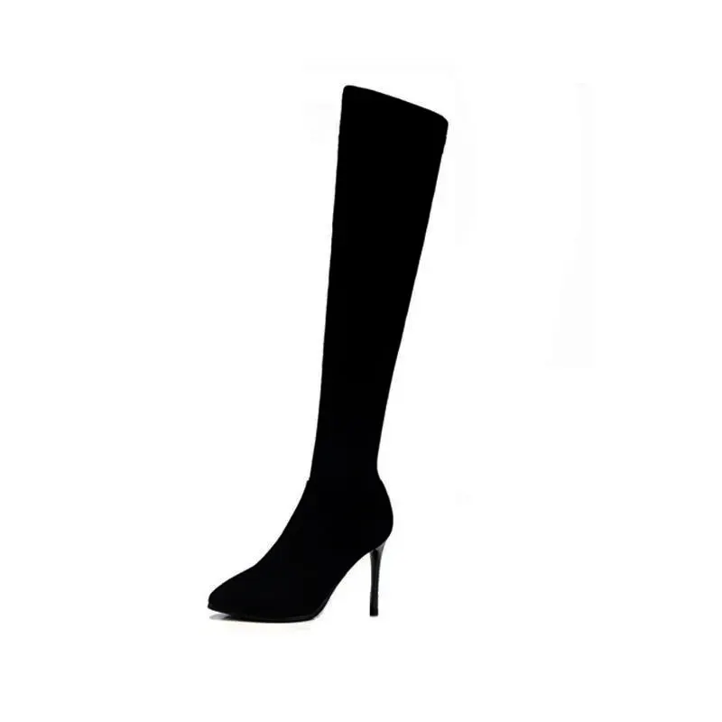 Breakj Breakj Elastic Fashion Thin Socks Boots 2025 New Mid-Clinity Head Finger Show Thin High And Short Boots Women