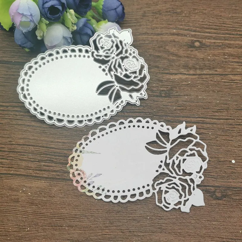 Roses picture lace card Metal Cutting Dies Stencils For DIY Scrapbooking Decorative Embossing Handcraft Die Cutting Template
