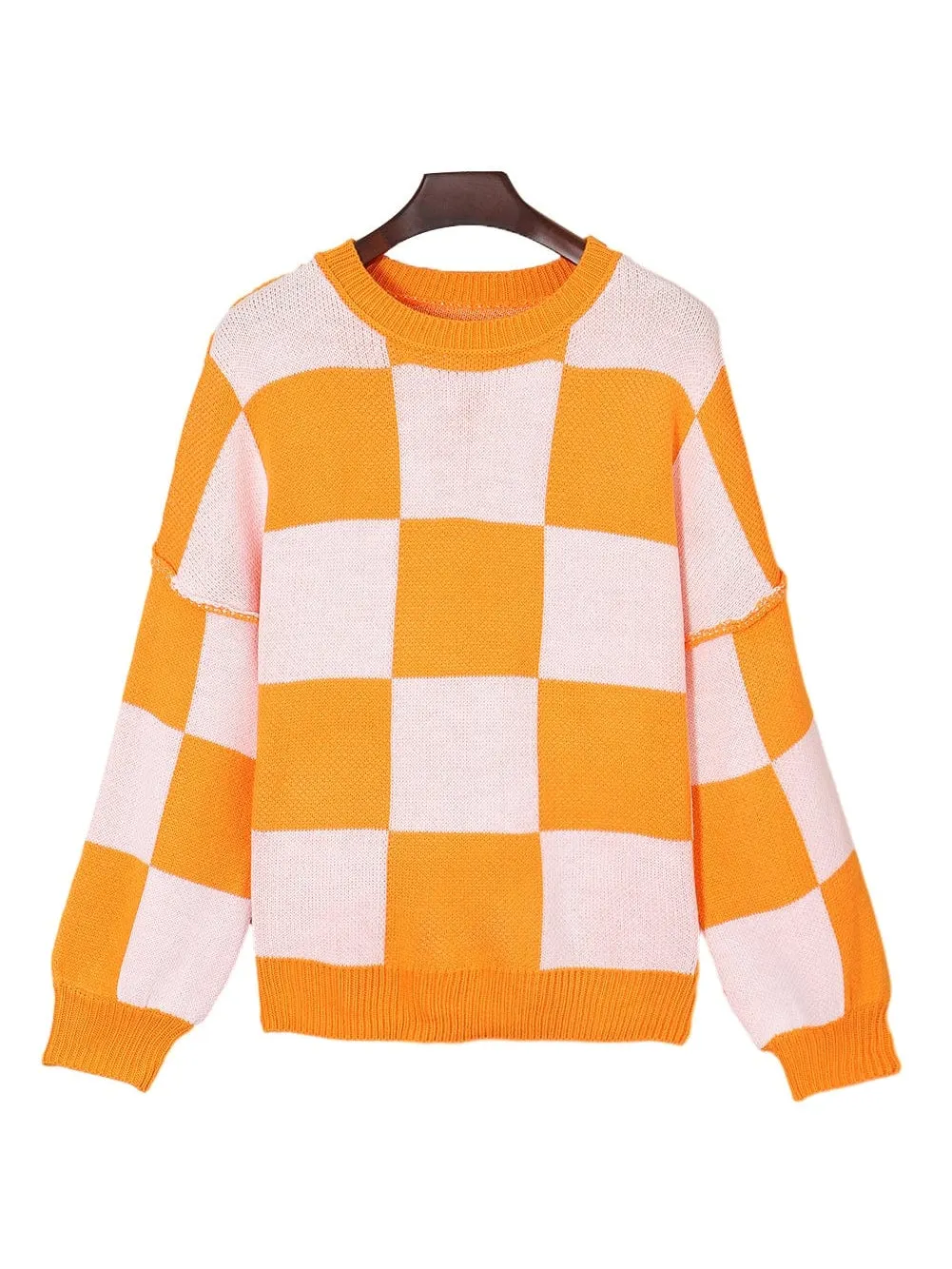 Everyday Checkered Knit Sweater