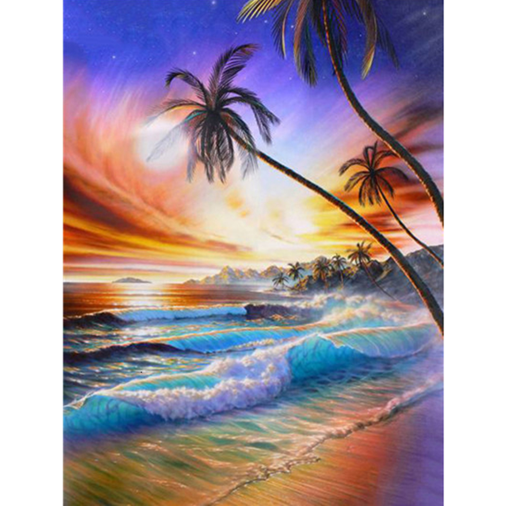 

40*50CM - Square Drill Diamond Painting - Sunset Waves, 501 Original