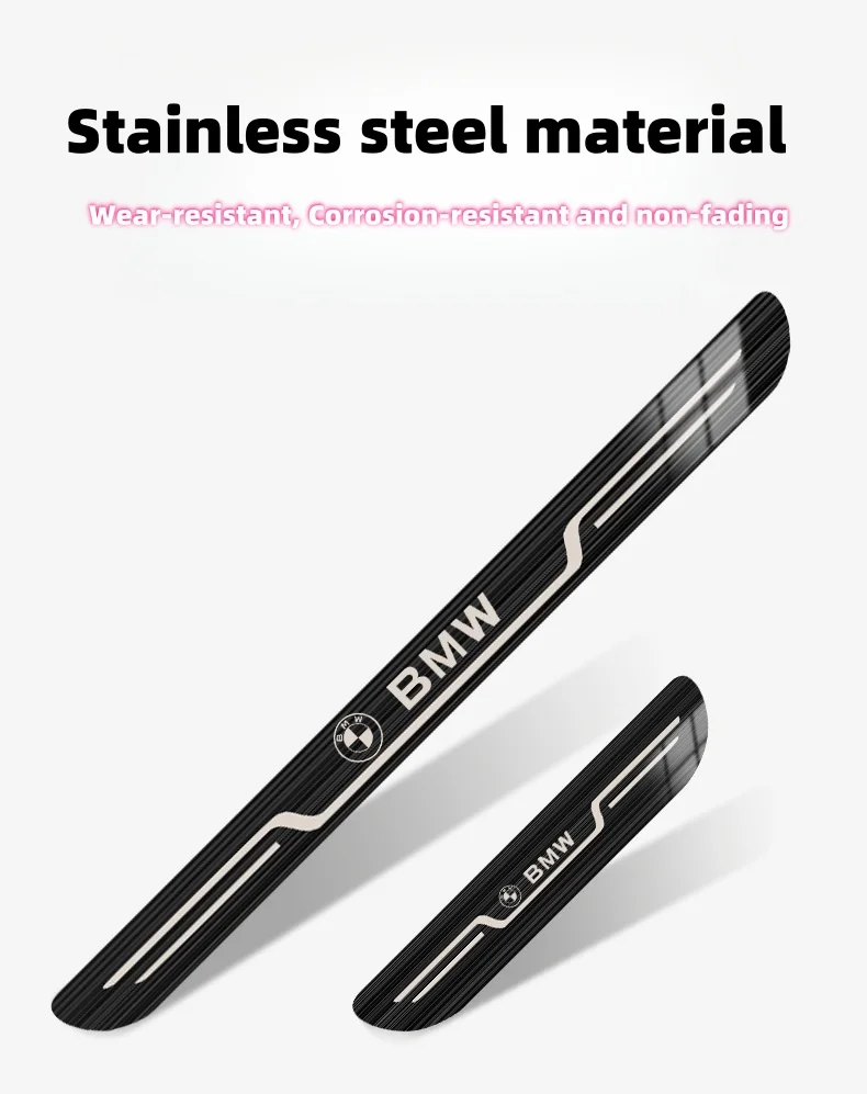 Car universal style stainless steel welcome door sill strip