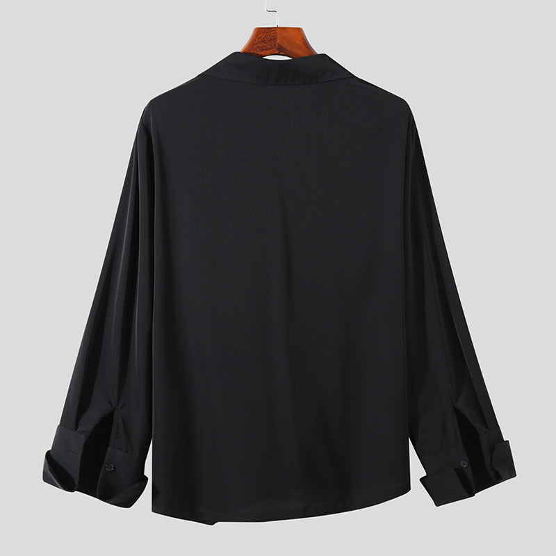 Aonga - Men's Irregular Placket Lace-up Jacket H aonga