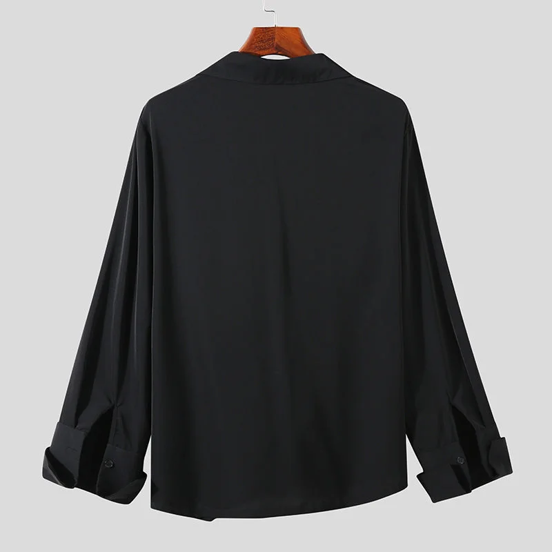 Aonga - Men's Irregular Placket Lace-up Jacket H aonga