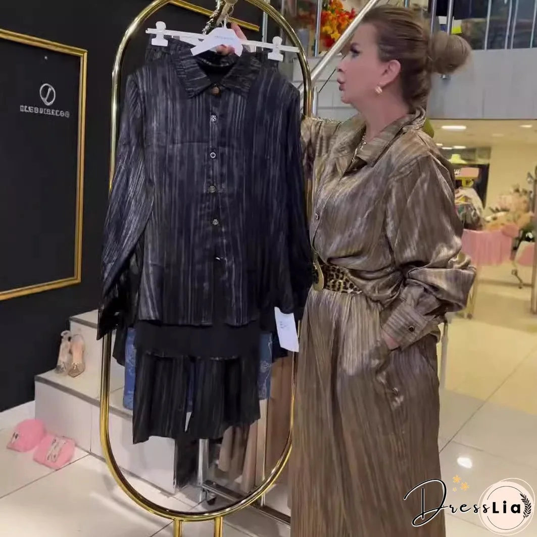 Autumn Jacquard Long-sleeved Loose Two-piece Set Pants