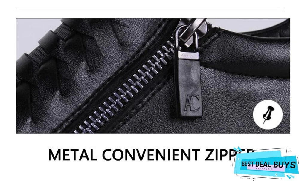 Men Boots Warm Plush Mens Winter Shoes Fashion Men Snow Boots Zipper Male Ankle Boots Black Cotton Inside Men Shoes