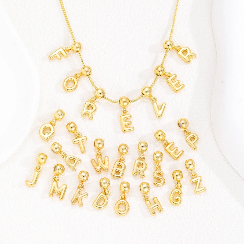 1 Piece 15*6MM Copper Letter Pendant Chain Jewelry Accessories