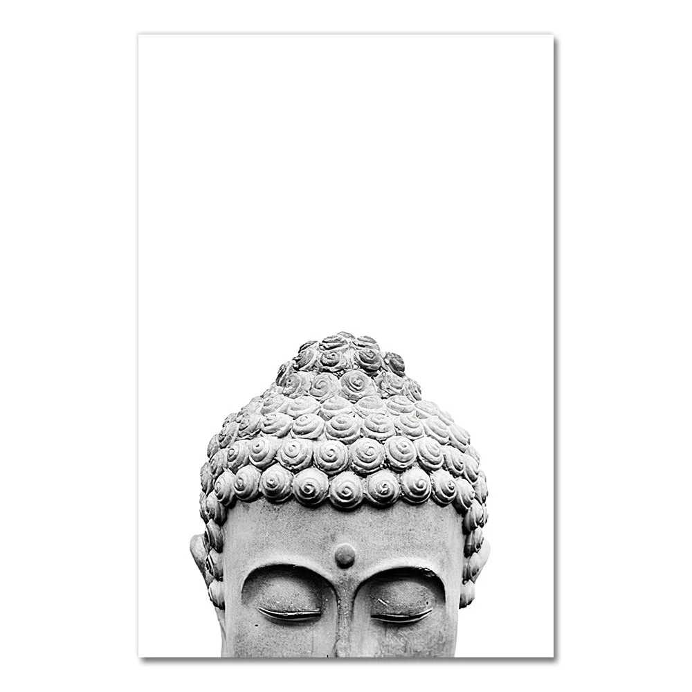 Sakyamuni Buddha Statue Qoutes Wall Art Canvas Painting Black White Nordic Posters And Prints Wall Pictures For Living Room