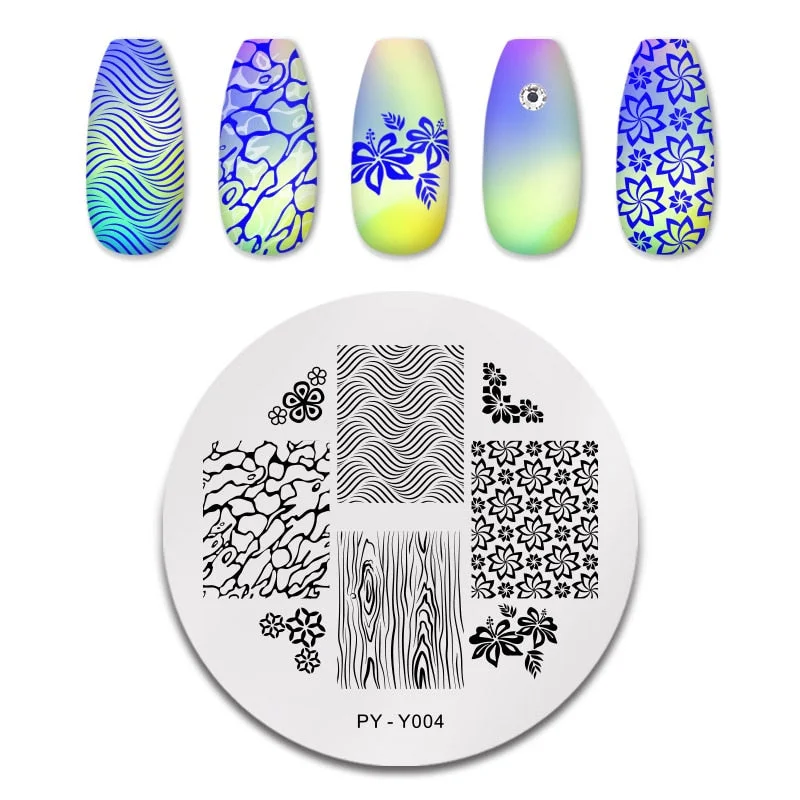 PICT YOU Valentine's Day Nail Stamping Plates Rose Flower Love Pattern Nail Art Plate Overprint Stamp Stencils Design Molds-Nail Inspo