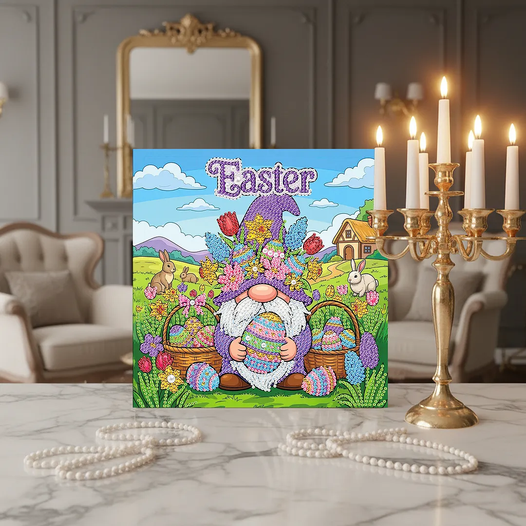 Easter Goblin DIY Pearl Painting Art Kits with Frame 25x25cm Pearl Gem Paintings Picture Arts Craft for Adults Beginners Home Wall Decor