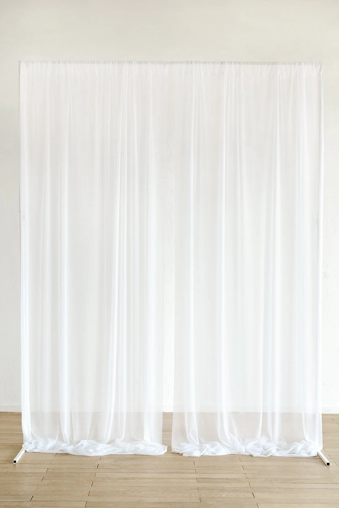 Sheer Backdrop Curtain Panels 60" w x 10ft/82.5" w x 8ft  (Set of 2) - 3 Colors