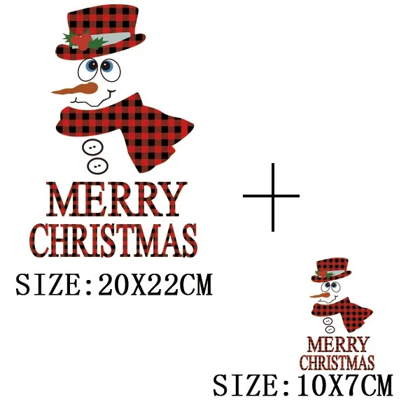 Beautiful Christmas Gift Thermal Sticker On Clothes DIY T-shirt Washable Iron On Patch For Clothing Christmas Design Patch Decor