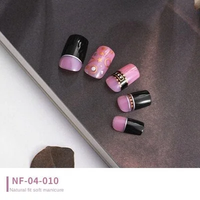 Fake Nails Art French Tips Full Cover Press with Giue Stick Display Set Clear Box Designs False Kiss Waterproof Removable-Nail Inspo