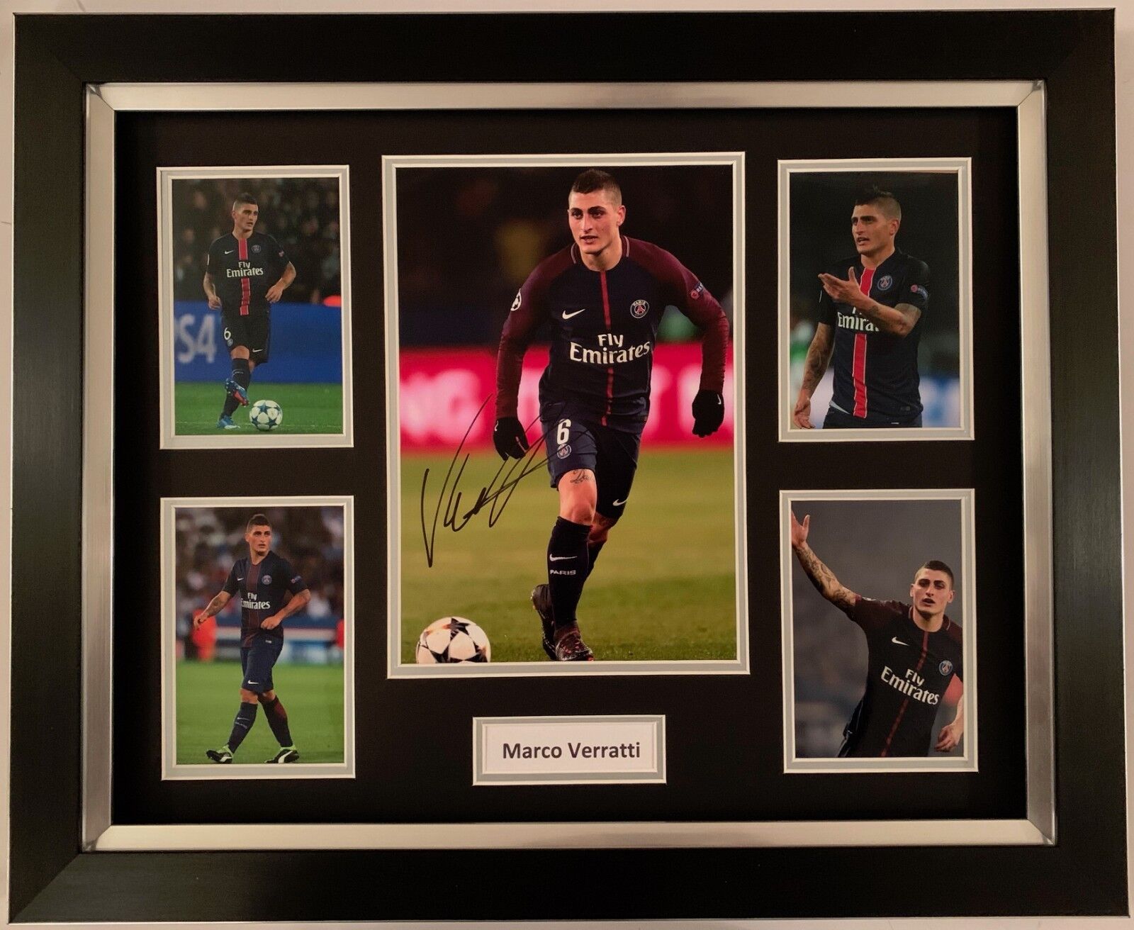 MARCO VERRATTI HAND SIGNED FRAMED Photo Poster painting DISPLAY - PARIS SAINT GERMAIN - PSG 1.