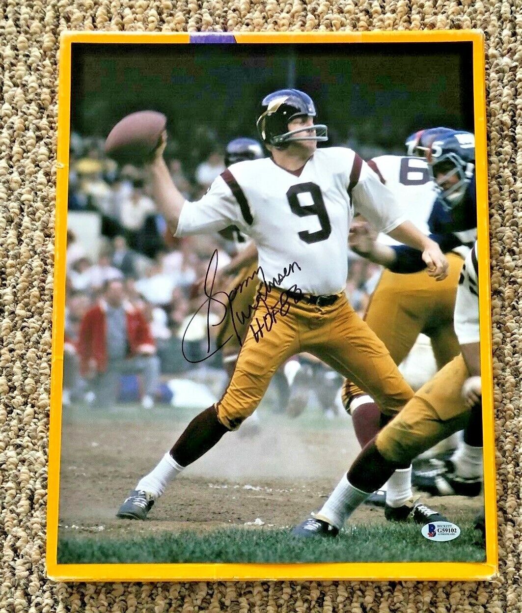 SONNY JURGENSEN SIGNED 11X14 Photo Poster painting W/HOF83 BECKETT CERTIFIED REDSKINS