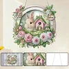Easter Bunny DIY 2D Flat Acrylic Double Sided Diamond Painting Hanging Pendant