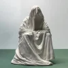Ghost wizard grim reaper robe cloak plaster statue, Halloween decoration, home decoration, Nordic statue art