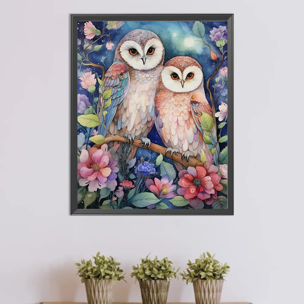 Full Round Diamond Painting 40*50cm - Forest Owl