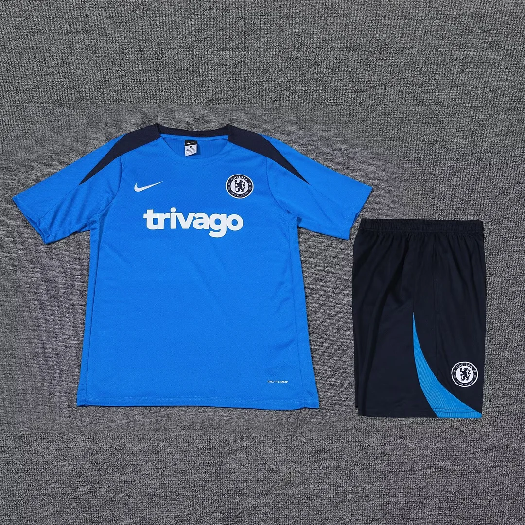 24/25 Chelsea Short Sleeve Training Kit Blue Football Shirt Thai Quality