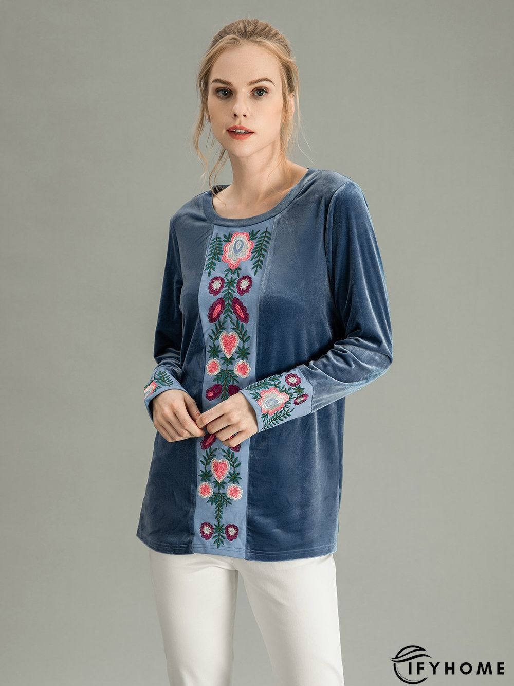 Casual Shift Crew Neck Long Sleeve Tops | IFYHOME