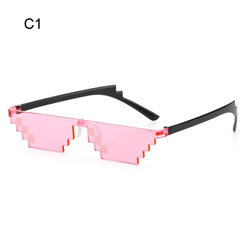 Opandiner fashion killa Halloween Pixelated Mosaic Glasses Vintage Funny Cosplay Gamer Robot Sunglasses Novel Shades for Men & Women