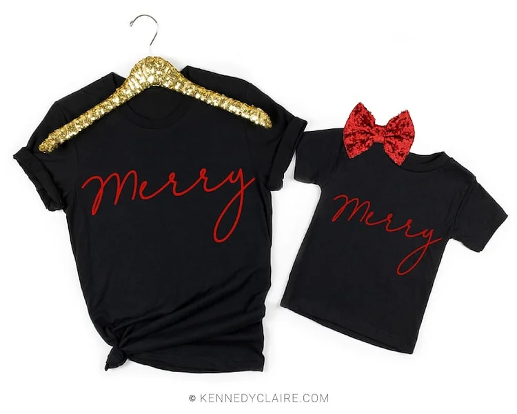 Merry and Bright Christmas Sweatshirt, Mommy and Me Outfits, Baby Girl Christmas Sweater, Christmas Gift for Mom from Daughter