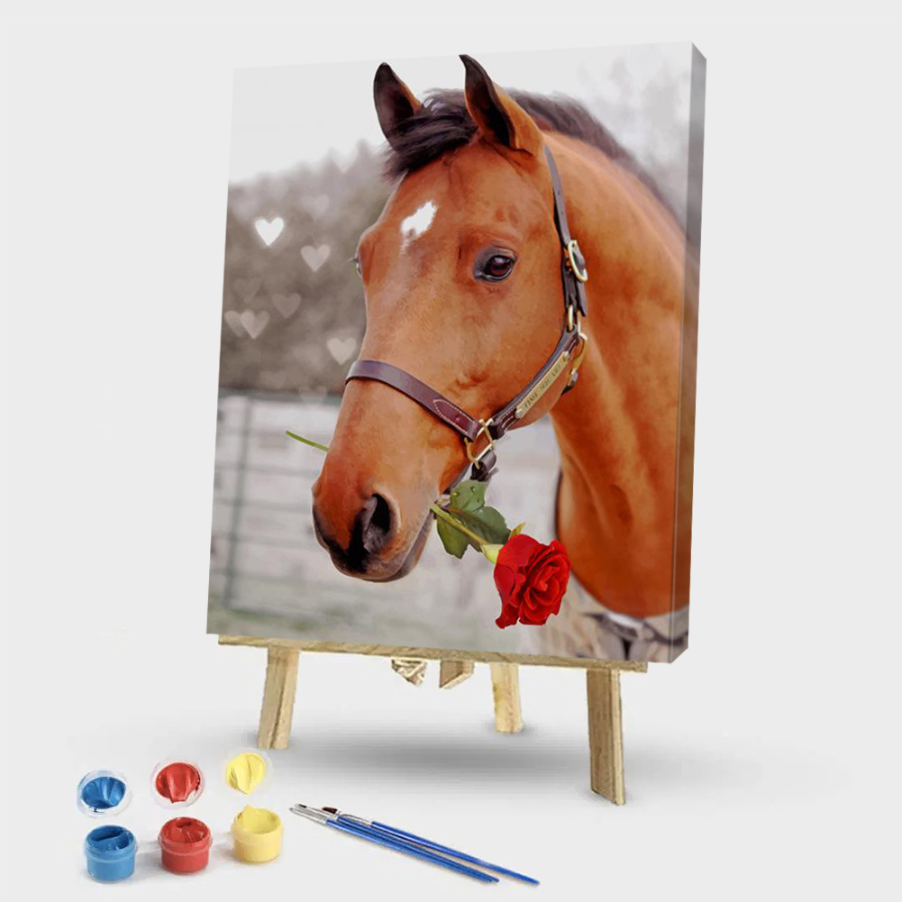 

40*50CM - Paint By Numbers - Rose Horse, 501 Original