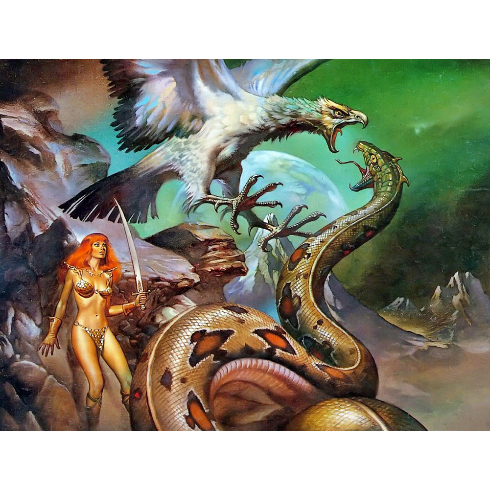 

30*40CM - Round Drill Diamond Painting - God Beast, 501 Original