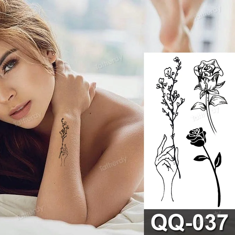 Waterproof Temporary Tattoo Sticker Tiger Lion King Compass Pattern Fake Tatto Flash Tatoo Small Body Art for Kids Women Men