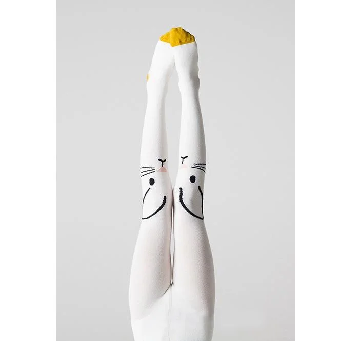 YWHUANSEN Spring Children Tights Cartoon Cat Baby Girl Pantyhose Cotton Knitted Cotton Cute Kids Stocking Baby Pantyhose Tights