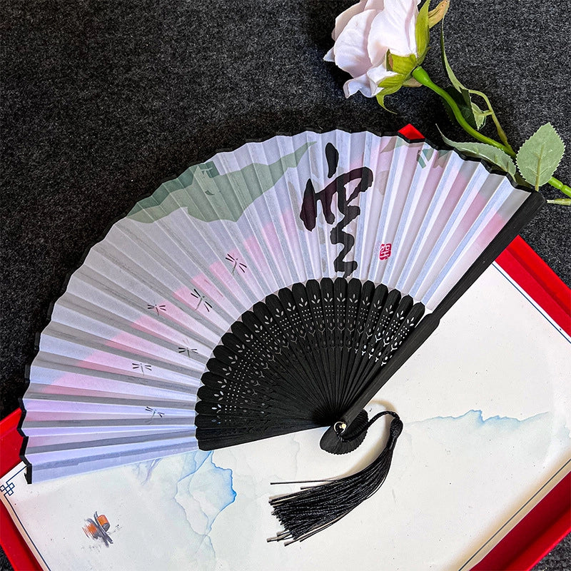 Antique Fan Folding Fan Men’s And Women’s Classical Dancing Fan Ancient Costume Performance Photography Hanfu Props Chinese Style Handmade Folding Fan