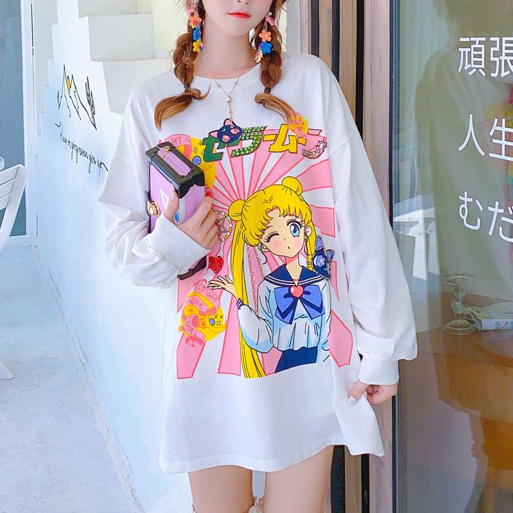 Sailor Moon Long Shirt - Gotamochi Kawaii Shop, Kawaii Clothes