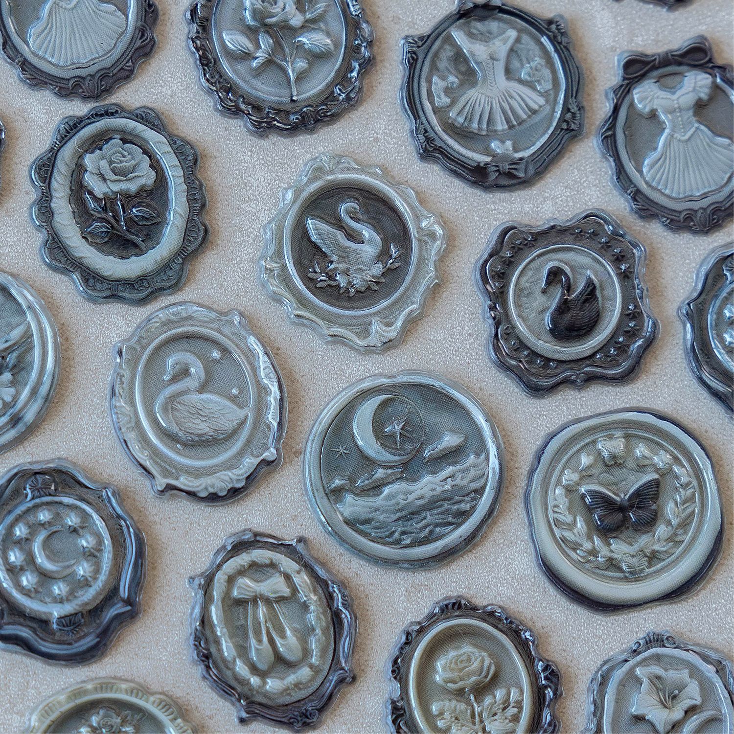 스티커 - 메모리 박스 시리즈 빈티지 파이어 페인트 드립 글루 풍경