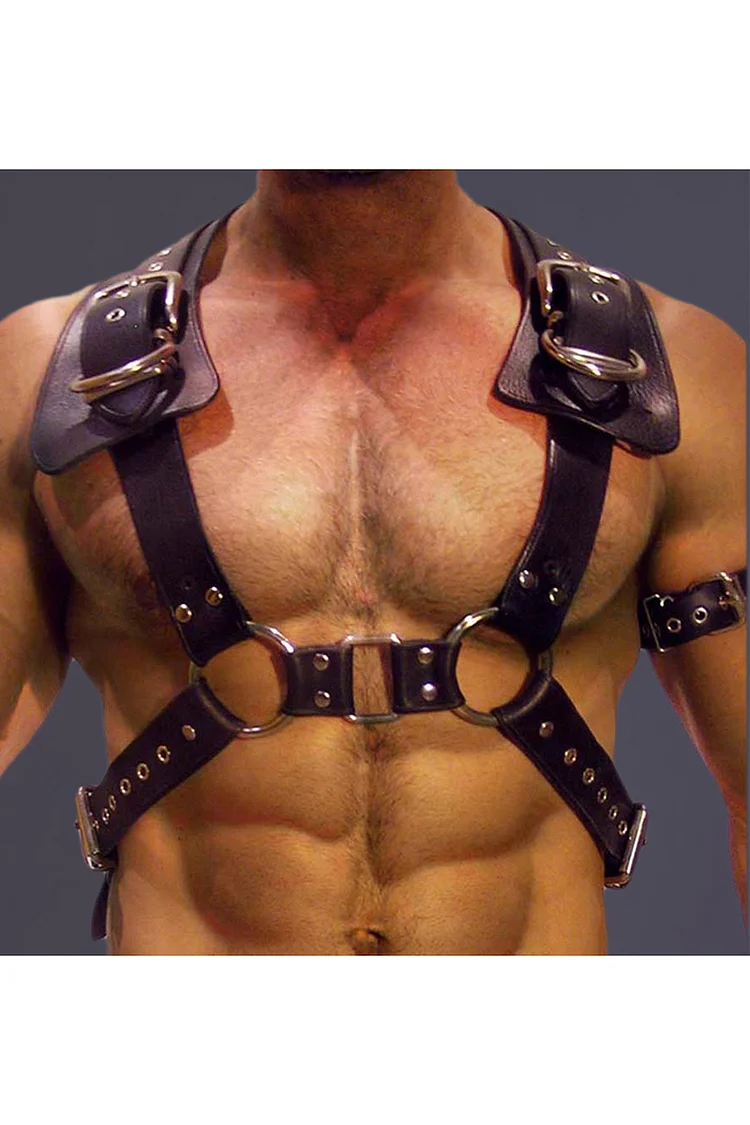 Ciciful Men's Leather Restraint Clothes Lacing Body Harness