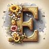 >SALE<5D DIY Full Round Drill Diamond Painting Bee Bush Letter E Home Decor 30x30cm