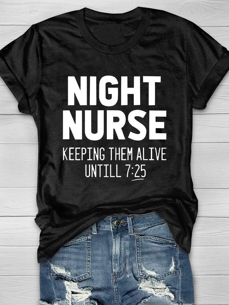 Night Nurse Print Short Sleeve T-shirt