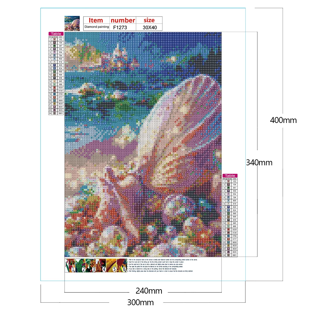 5D DIY Full Square Drill Diamond Painting Beach Shell Kit Home Decor Art Craft