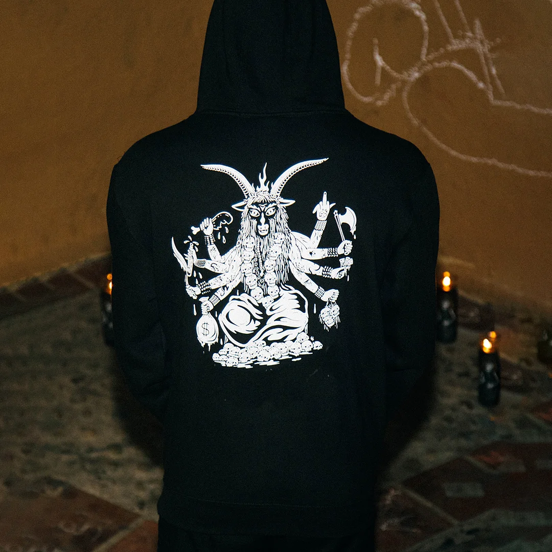 Satanic Goat Printed Men's Hoodie -  